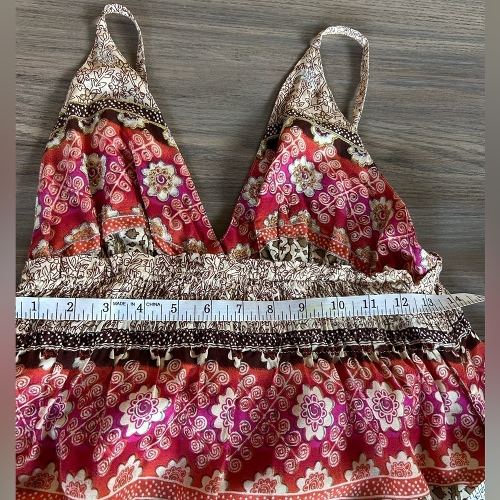 Anthropologie Revolve Boemo Boho Hippie Multi Pattern Maxi Sundress Size M - Picture 9 of 15
